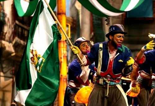 Daniel Obregón en la comparsa 'Los currelantes'.