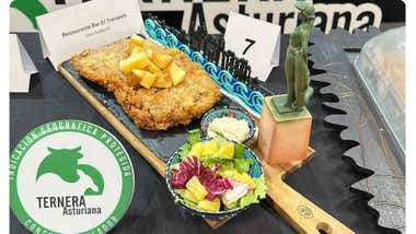 La propuesta presentada por el bar El Trompeta en la final del certamen nacional ‘En busca del mejor cachopo elaborado con Ternera Asturiana’.