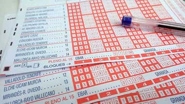 Impreso de la quiniela de fútbol.