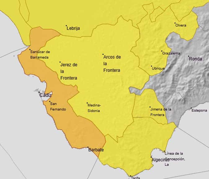 Los últimos efectos de la DANA en la provincia dejan a Cádiz en alerta naranja por lluvias este 31 de octubre