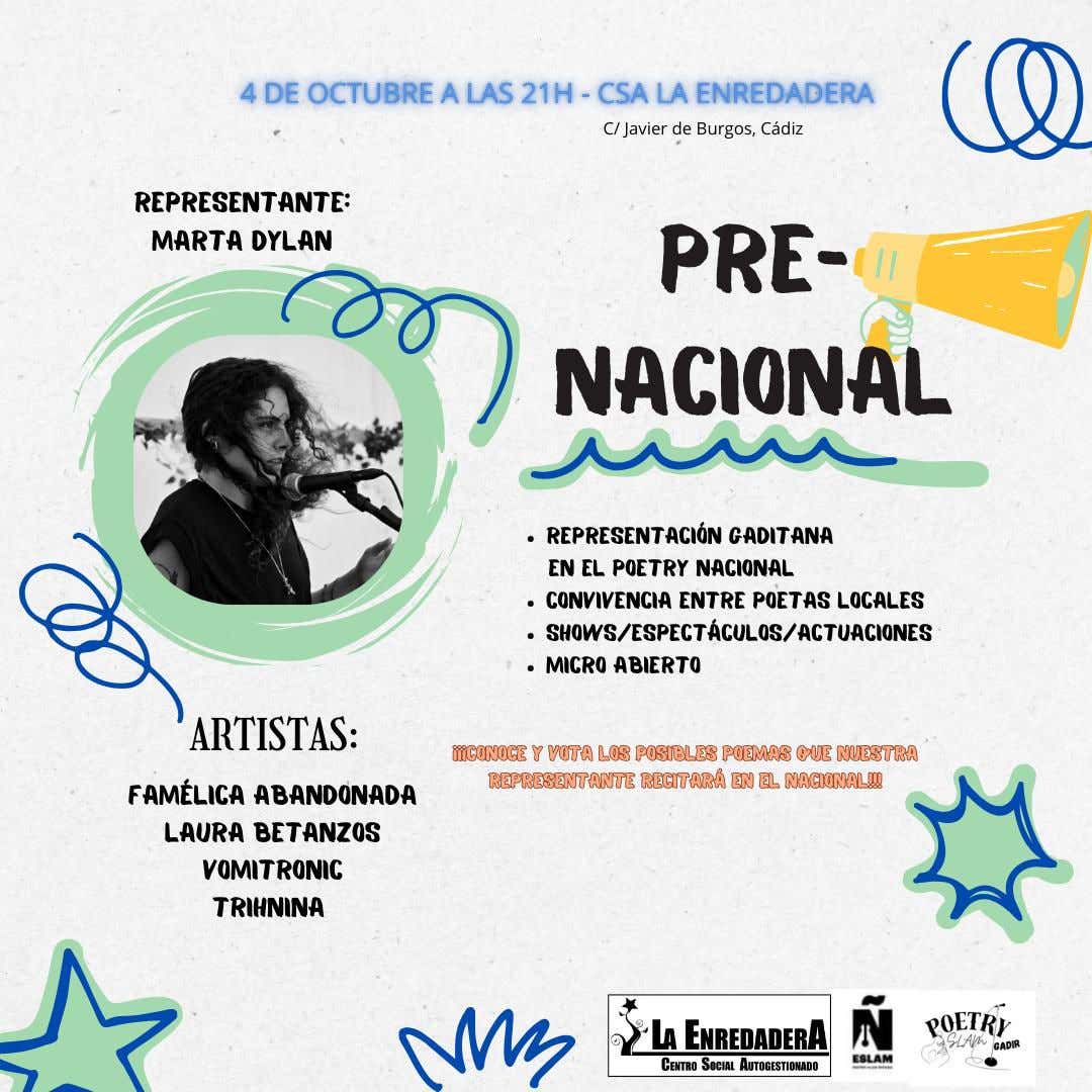Cartel - PreNacional Poetry Slam Gadir