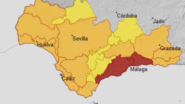 La Aemet eleva a naranja la alerta por lluvias en casi todo Cádiz con la llegada de la nueva DANA