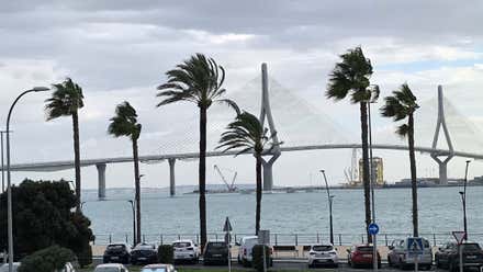 Domingo de alertas por el viento de Levante en Cádiz