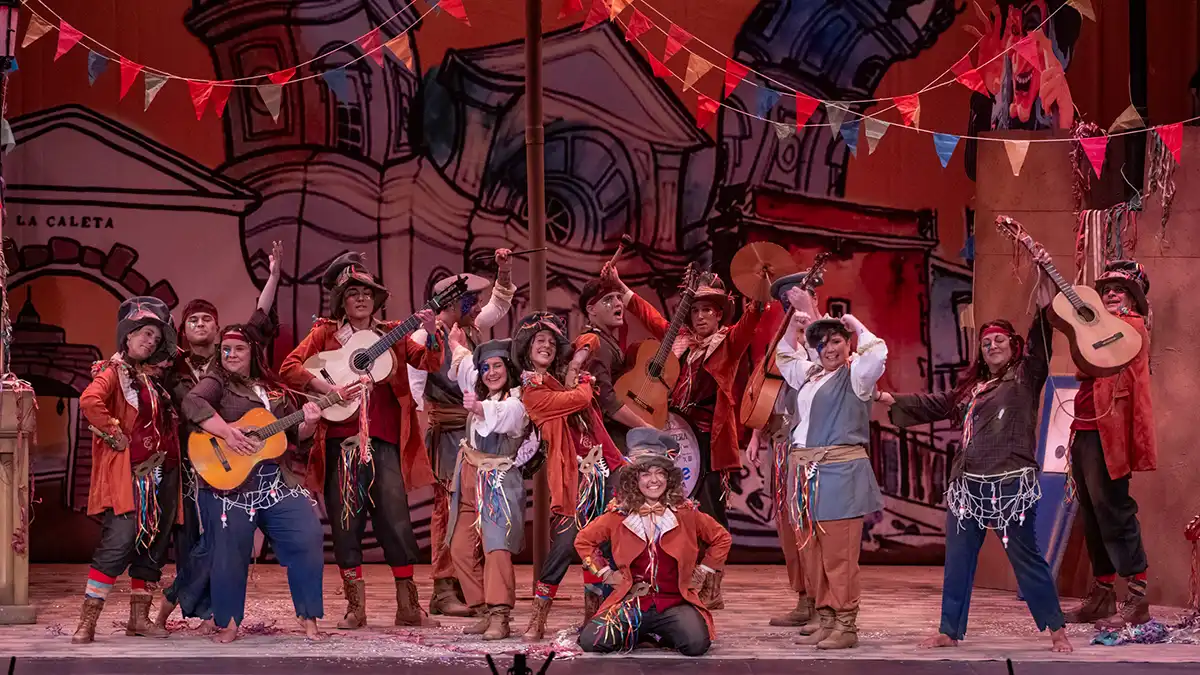 La comparsa 'Donde los sueños se hacen realidad' en el Gran Teatro Falla.