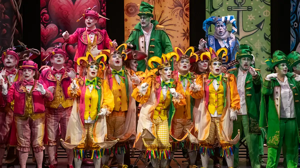 La chirigota '¡Ojú! ¡Qué lío!' en el Gran Teatro Falla