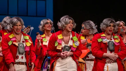 La chirigota 'Por si acaso... las precavidas' en el Gran Teatro Falla