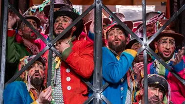 La chirigota 'Al cielo con él' en el Gran Teatro Falla