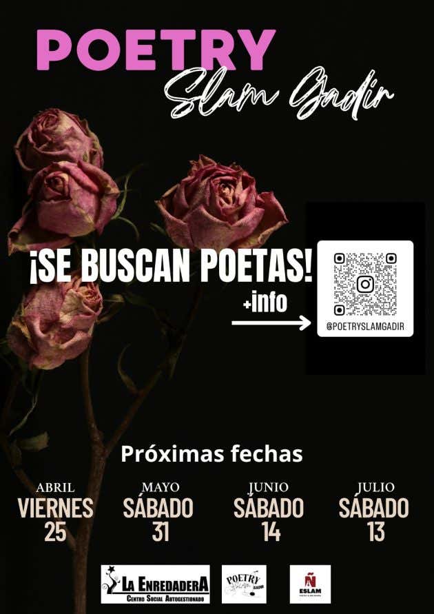 Cartel de las próximsa veladas de Poetry Slam Gadir