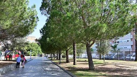 Zona de fresco, a la sombra, en un parque de Cádiz.