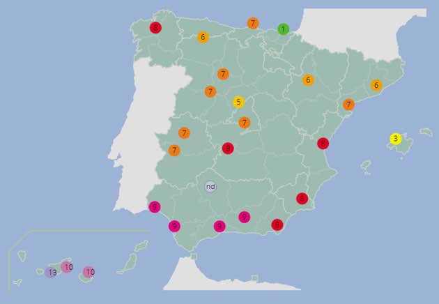 Se vuelve a disparar el índice de radiación ultravioleta en Cádiz