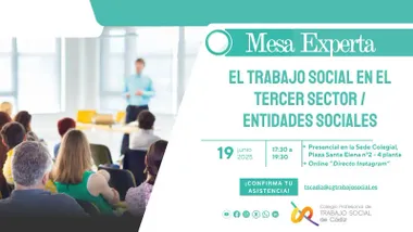 Cartel de la Mesa Experta Colegio Trabajo Social.