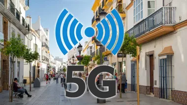 Calle de Chiclana y sobreimpresionado 5G.