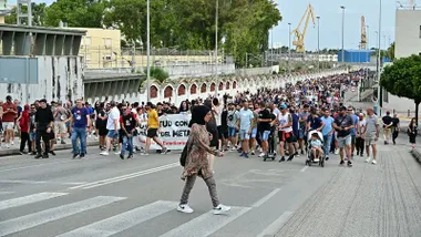 Imagen de la movilización de la mañana de este martes 24 de junio de la huelga del metal.