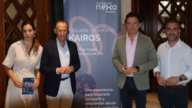 José María Román junto a Fede Díaz, Cristina Izarra y Daniel Sánchez.