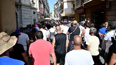 Imagen de la manifestación por el centro de Cádiz de los trabajadores del metal el viernes 27 de junio.
