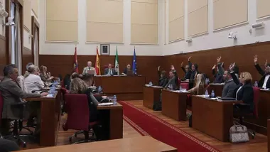 Los representantes de los partidos en el pleno de Chiclana de junio.
