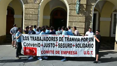 Una de las movilizaciones de la huelga de autobuses