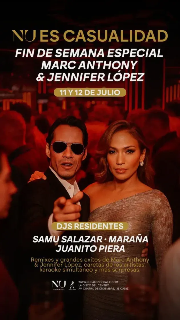 Montaje con ambos artistas en la discoteca gaditana para promocionar la fiesta.