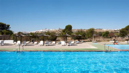 Piscina hotel la molinera Arcos, donde ocurrió el accidente mortal