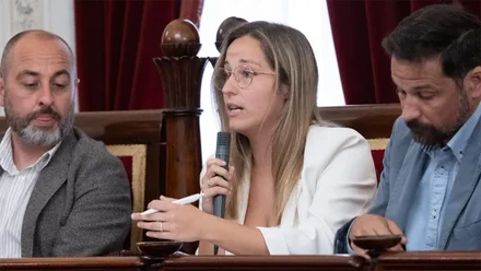 La concejala socialista Paula Fernández Pecino en un Pleno Municipal.