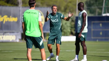 Garitano en un entrenamiento del Cádiz CF