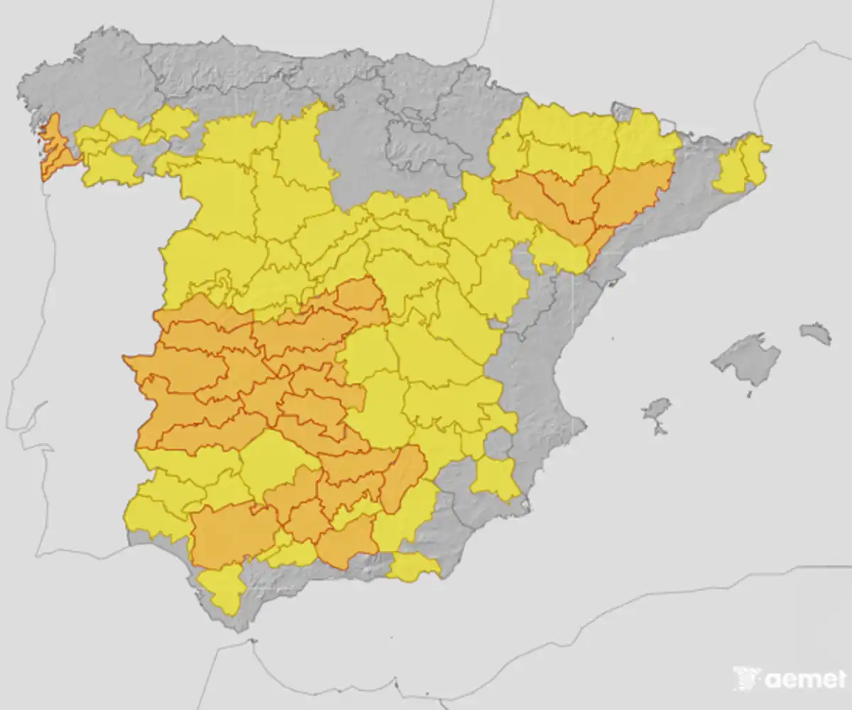 Alertas activas por la Aemet este martes 5 de agosto.