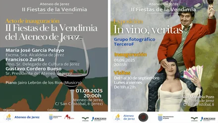 Dos carteles de las Fiestas de la Vendimia.