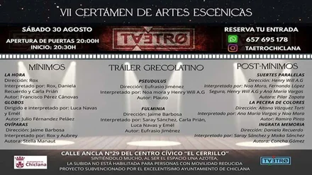 Planning de trabajo del Certamen de Teatro en Chiclana,
