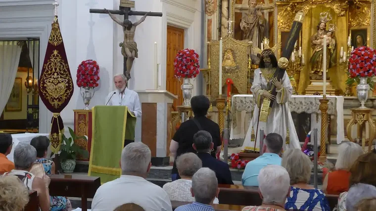 El Nazareno, este sábado 30 de agosto en la Iglesia de San José durante uno de los actos. Foto: Eulogio García.