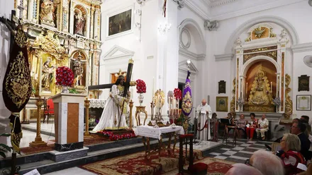 Imagen del Nazareno en la Iglesia de San José, donde está desde la noche de ayer viernes