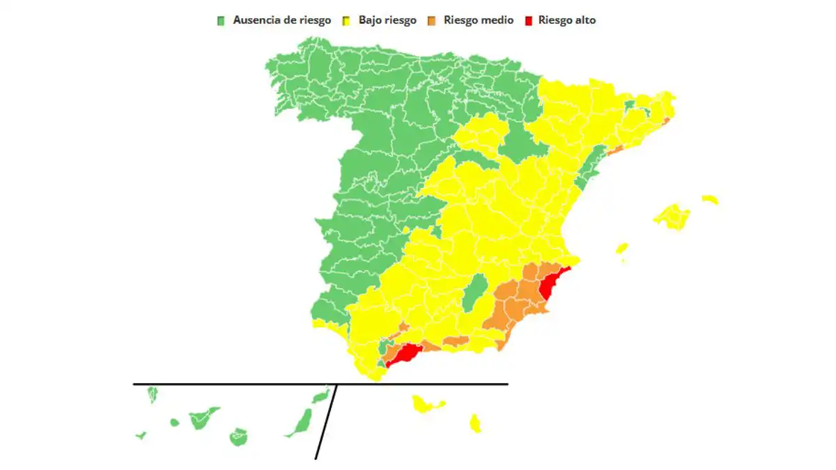 Mapa de riesgo para la salud este 18 de agosto