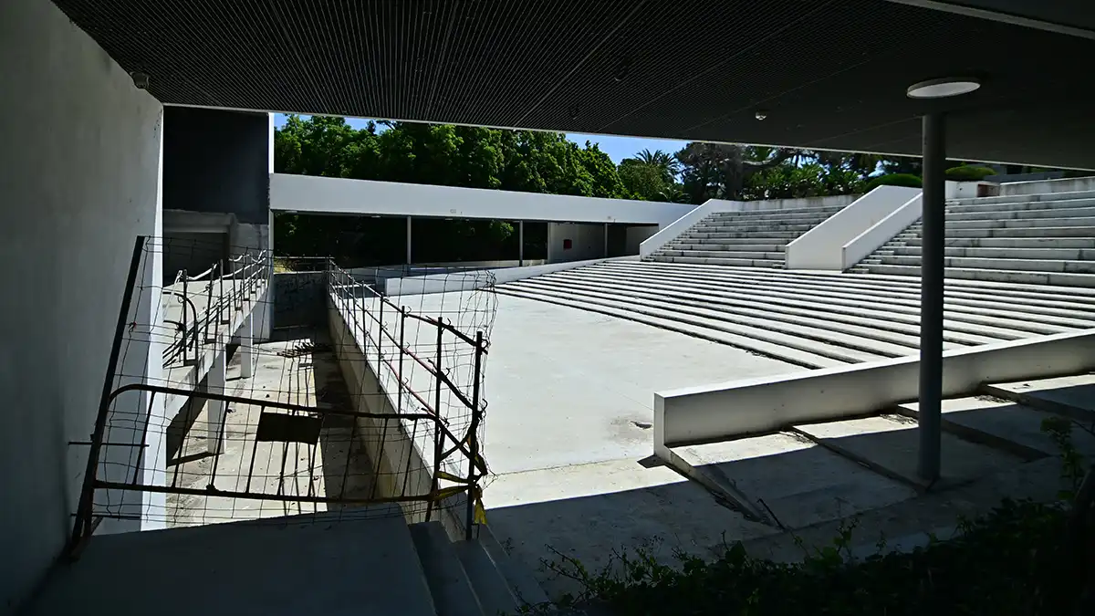 Imagen del interior del Teatro del Parque en obras.