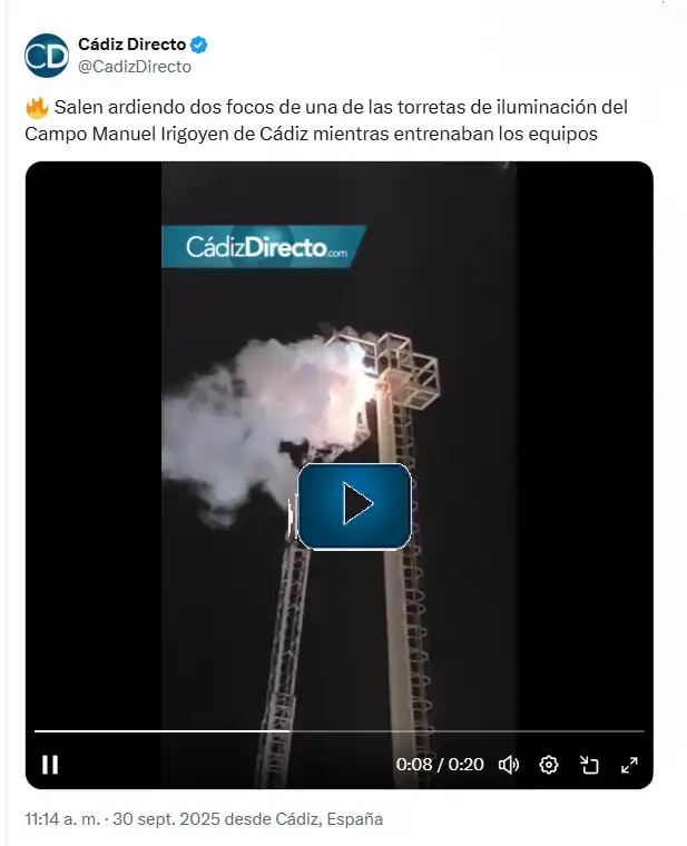 Dos focos del Irigoyen salen ardiendo y al día siguiente el Ayuntamiento de Cádiz anuncia 273.000 euros en lucernarias LED
