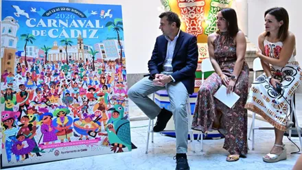 Así es el cartel del Carnaval de Cádiz 2026, presentado en la Casa del Carnaval