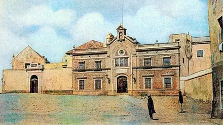 Fachada del viejo Manicomio de Santa Catalina en Cádiz.