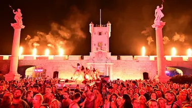 Momento de la representación del espectáculo central de Cádiz Romana. Foto: Eulogio García.