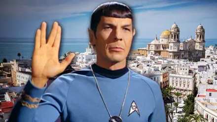 Montaje en el que se ve al señor Spock y, tras él, Cádiz.