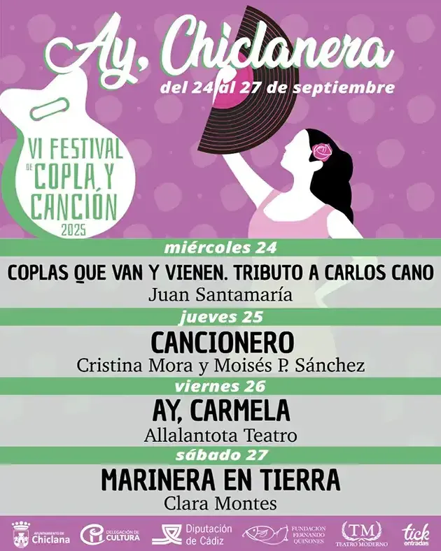 Juan Santamaría inaugura en Chiclana el Festival ‘Ay, chiclanera’ con un tributo a Carlos Cano