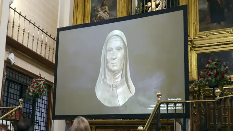 Recreación del rostro en una pantalla