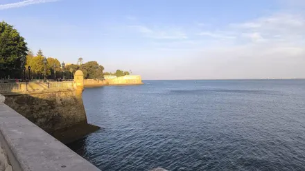Alameda de Cádiz en un día soleado con cielo azul