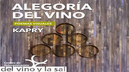 Cartel formado por tablas de la "Alegoría del Vino" en Chiclana.