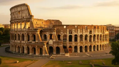 Vista de las diferentes secciones del Coliseo de Roma.