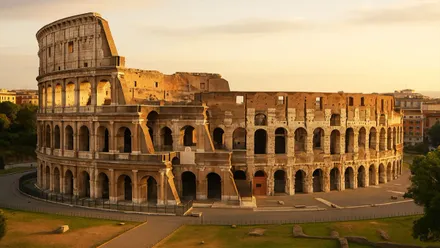 Vista de las diferentes secciones del Coliseo de Roma.