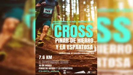 Cartel del Cross de un corredor por medio del monte.