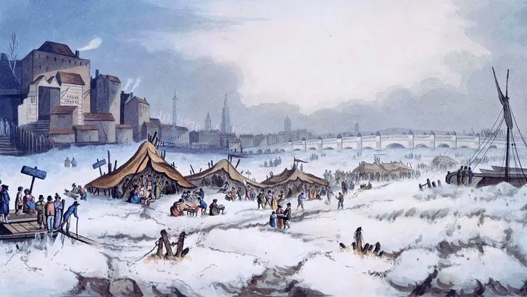 Paisaje nevado en un cuadro de la "Pequeña Edad de Hielo".