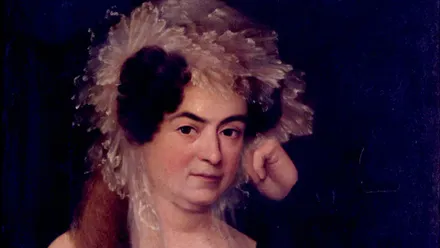 Rostro del retrato de Francisca Larrea que va a ser restaurado.