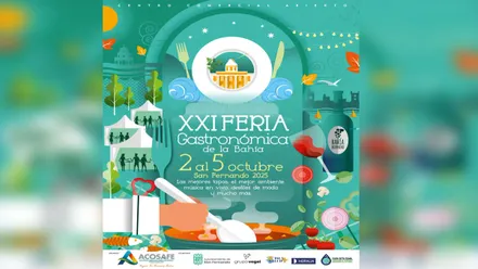 Cartel en tonos verdosos de la Feria de la Tapa de San Fernando.