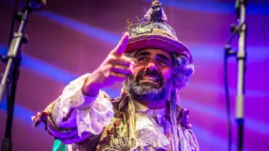 Jesús Bienvenido durante una interpretación en Carnaval.