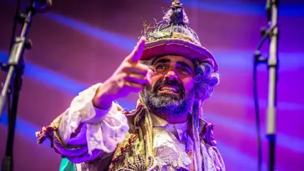 Jesús Bienvenido durante una interpretación en Carnaval.