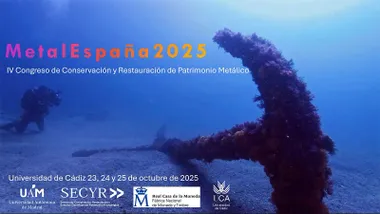 Submarinista cerca de un ancla bajo el agua, es el cartel de MetalEspaña 2025.